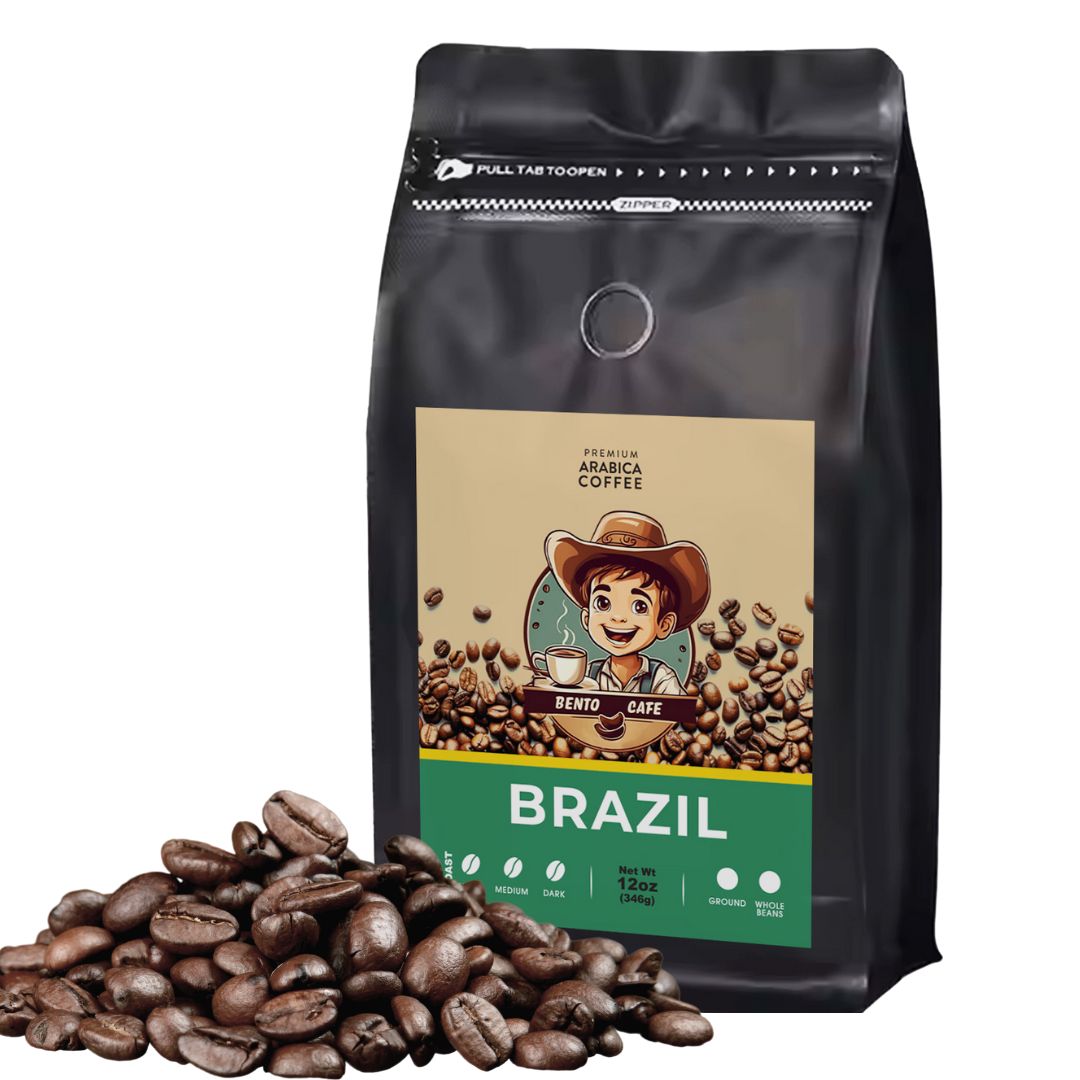 Brazil Medium Roast Whole Beans Coffee , 12 Oz